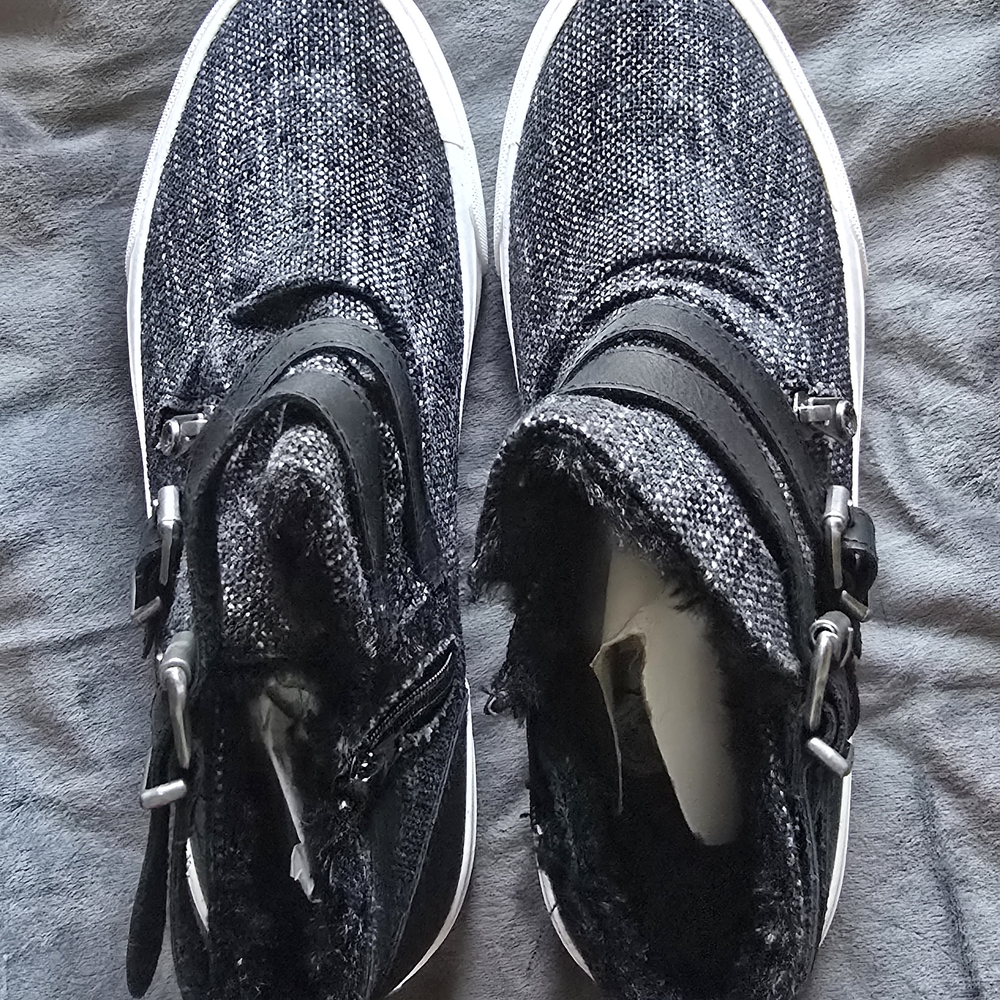 NEW Womens Blowfish Malibu Black and White Textured Mid-Top Sneakers Sz. 8.5